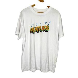 FEATURE Block Tee White Dimensional Art Short Sleeve XL